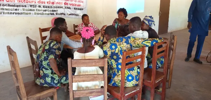 Travail de groupe entre bénéficiaires, session 3